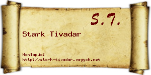Stark Tivadar névjegykártya